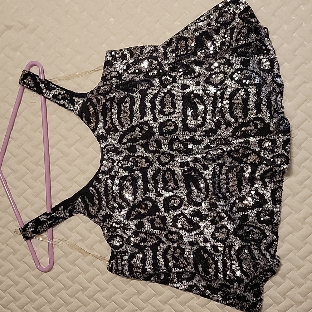 LILYMAES Black & Silver Sequin Tank - Size S